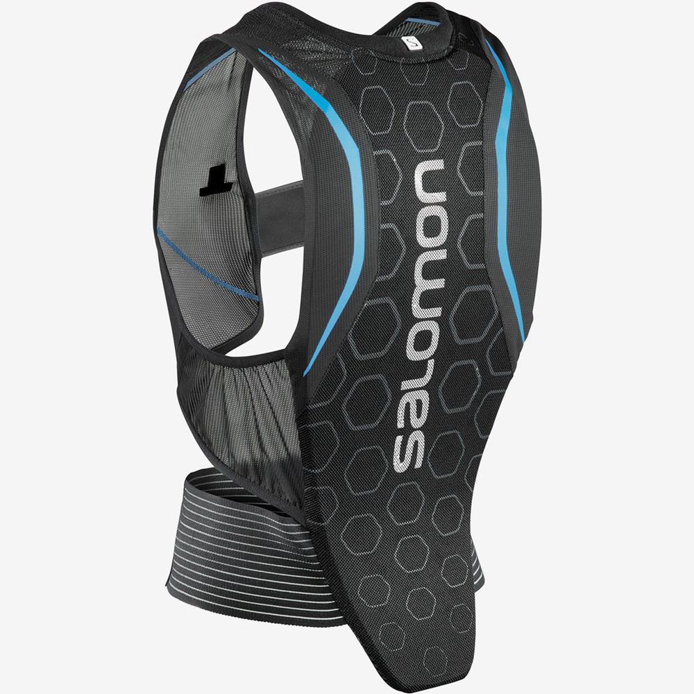 Salomon Israel FLEXCELL BACK PROTECTION - Mens Trail Running Packs - Black/Blue (MTGY-62401)